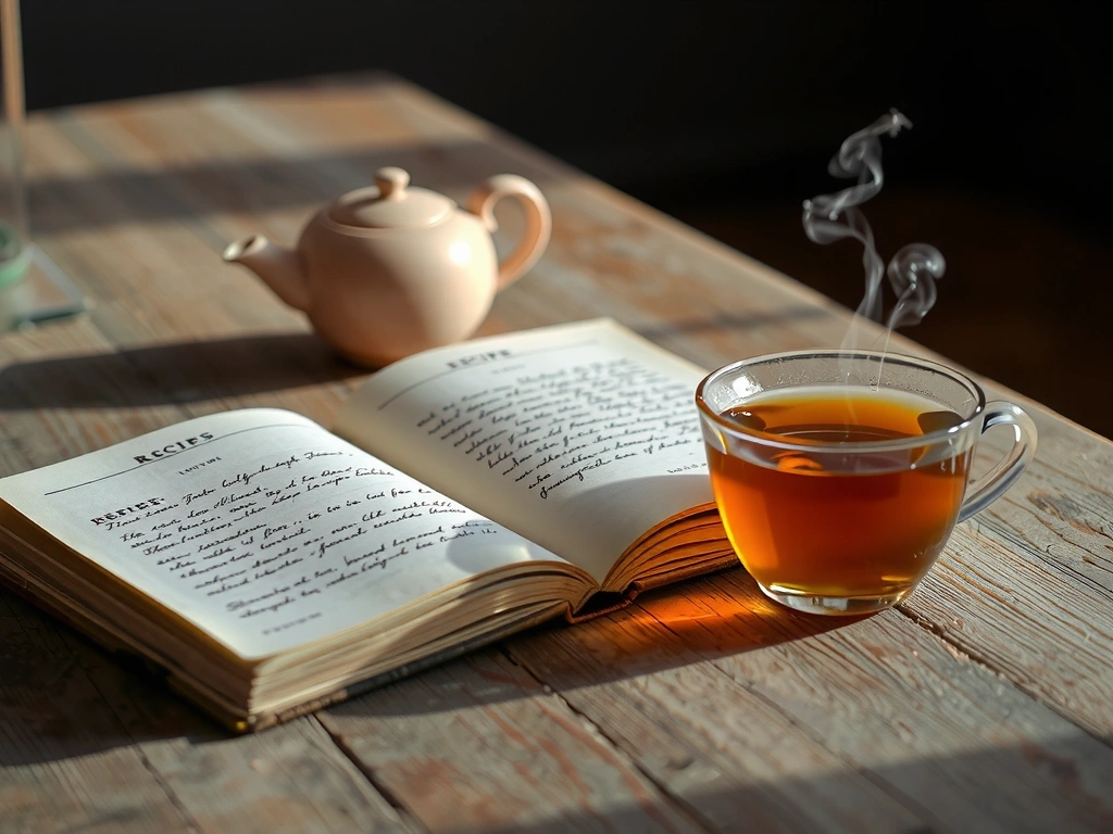 Altes Kochbuch auf Holztisch