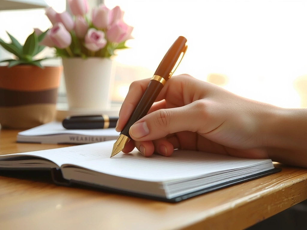 Hand schreibt Notizen